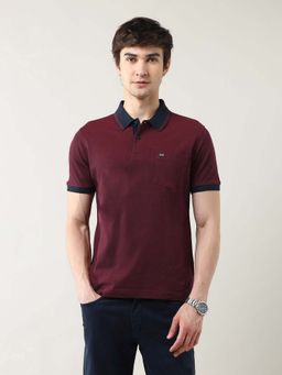 Arrow Sports - Solid Regular Fit Maroon Polo T-Shirt