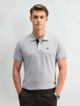 Arrow Sports - Solid Regular Fit Grey Polo T-Shirt