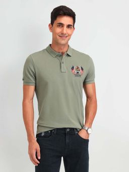 U.S. Polo Assn. Denim Co. - Solid Muscle Fit Green Polo T-Shirt