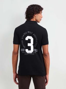 U.S. Polo Assn. Denim Co. - Solid Muscle Fit Black Polo T-Shirt