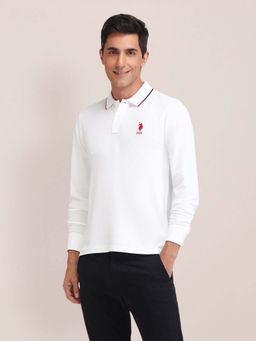U.S. POLO ASSN. - Solid Slim Fit White Polo T-Shirt