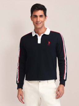 U.S. POLO ASSN. - Solid Slim Fit Blue Polo T-Shirt