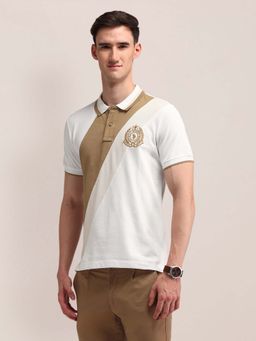 U.S. POLO ASSN. - Colorblock Slim Fit White Polo T-Shirt