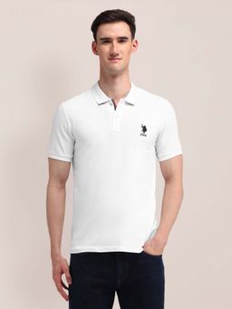 U.S. POLO ASSN. - Solid Slim Fit White Polo T-Shirt