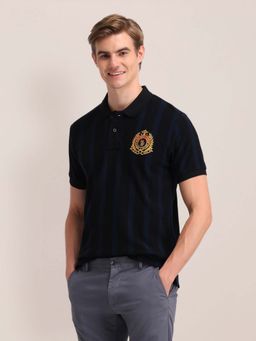 U.S. POLO ASSN. - Solid Slim Fit Blue Polo T-Shirt