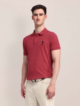 U.S. POLO ASSN. - Solid Slim Fit Red Polo T-Shirt