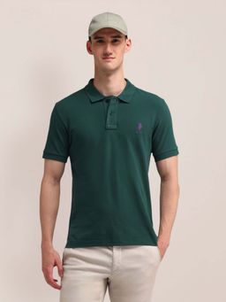 U.S. POLO ASSN. - Solid Cotton Green Polo T-Shirt