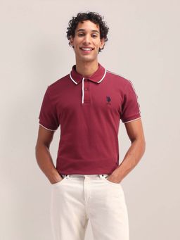 U.S. POLO ASSN. - Solid Slim Fit Red Polo T-Shirt