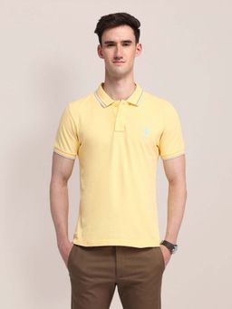U.S. POLO ASSN. - Solid Slim Fit Yellow Polo T-Shirt