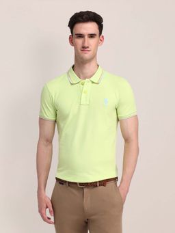 U.S. POLO ASSN. - Solid Slim Fit Green Polo T-Shirt