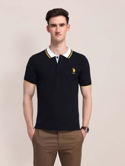 U.S. POLO ASSN. - Solid Cotton Navy Blue Polo T-Shirt