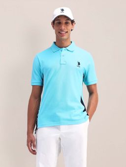 U.S. POLO ASSN. - Solid Slim Fit Green Polo T-Shirt