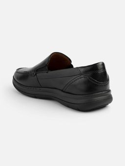 Mochi - Black Leather Round Toe Loafers
