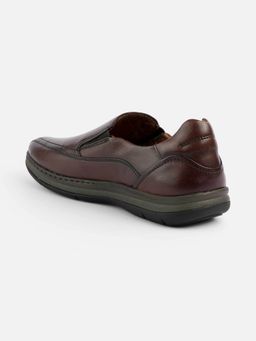 Mochi - Brown Leather Round Toe Loafers