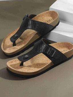 Metro - Black Synthetic Round Toe Sandals