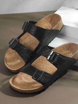 Metro - Black Synthetic Round Toe Sandals