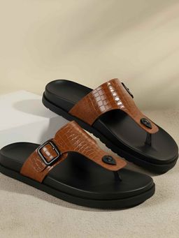 Metro - Tan Leather Round Toe Sandals
