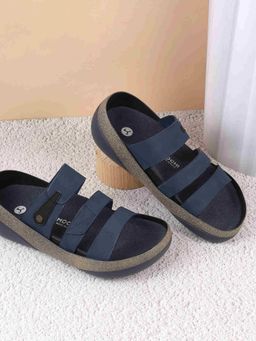 Mochi - Blue Synthetic Open Toe Sandals