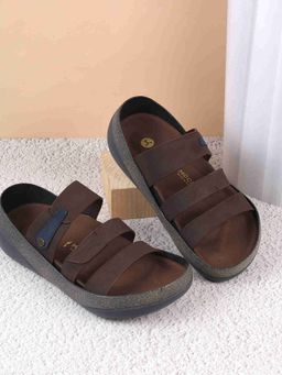 Mochi - Brown Synthetic Open Toe Sandals