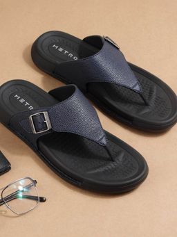 Metro - Blue Synthetic Round Toe Sandals
