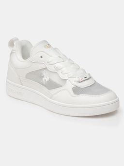 U.S. POLO ASSN. - Off White Pu Round Toe Sneakers