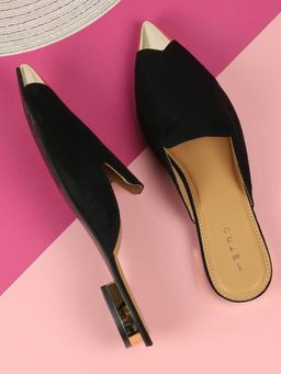 Metro - Black Synthetic Round Toe Mules