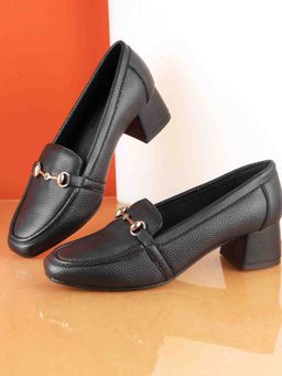Metro - Black Synthetic Round Toe Pumps