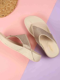 Metro - Gold Synthetic Round Toe Sandals
