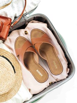 Mochi - Tan Synthetic Round Toe Wedges