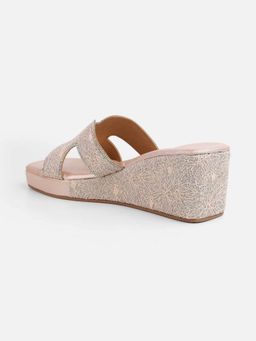 Mochi - Peach Synthetic Square Toe Wedges