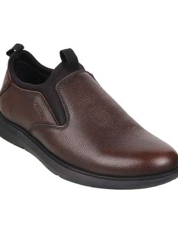 Metro - Brown Leather Square Toe Loafers