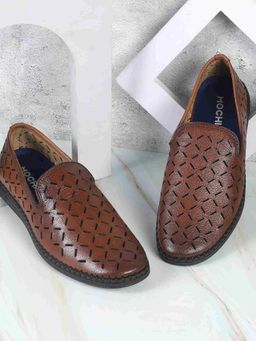 Mochi - Tan Leather Round Toe Loafers