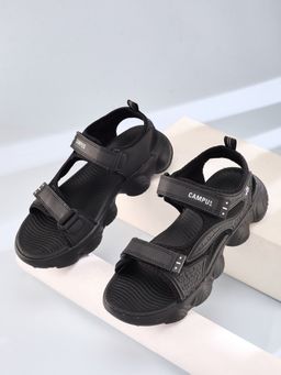 Campus - Black Pvc (Poly Vinyl Chloride) Round Toe Sandals