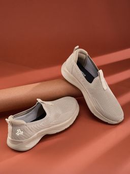 Campus - Beige Mesh Round Toe Walking Shoes