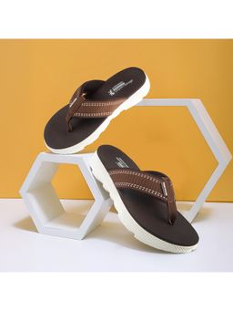 Red Tape - Brown Synthenic Round Toe Flip Flops