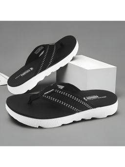 Red Tape - Black Synthenic Round Toe Flip Flops