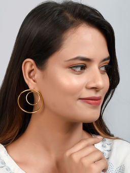 Silvermerc Designs - Gold Plated Double Circle Earrings