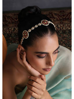 SWABHIMANN - Multicolour Manah Kundan Head Chains