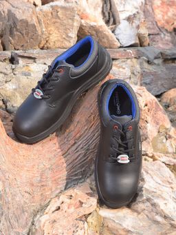 LIBERTY - Freedom Surksha1Cj Black Safety Lacing Derbies Shoes for Men