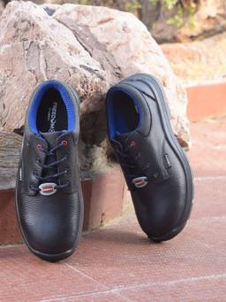 LIBERTY - Freedom Surksha2Sj Black Safety Lacing Derbies Shoes for Men