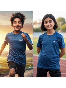 TRAINIKS - Navy Blue Solid T-Shirt