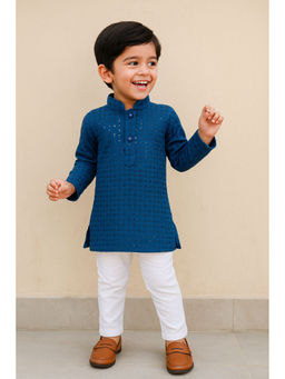 Lagorii - Blue Sequins Embroidery Kurta and Churidar