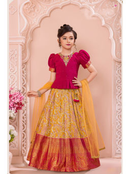 Lagorii - Mustard Choli And Floral Lehenga and Choli with Dupatta