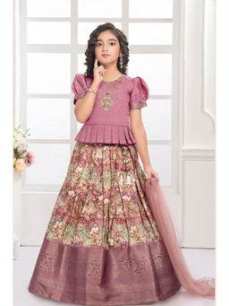 Lagorii - Mauve Choli And Floral Lehenga and Choli with Dupatta