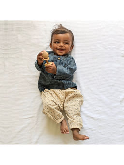 Whitewater - Unisex Organic Indigo Check Kurta and Indigo Pyjama