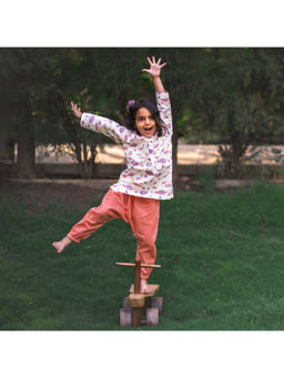 Whitewater - Unisex Organic Koi Peach Print Kurta and Pyjama