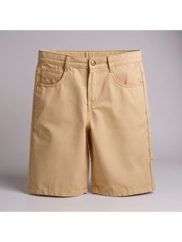 Purple United Kids - Boys Beige Relaxed Fit Knee Length Shorts