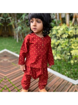 Whitewater - Unisex Organic Madder Raidana Kurta and Pyjama