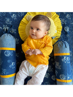 Whitewater - Unisex Organic Yellow Angrakha and White Pyjama