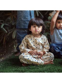 Whitewater - Unisex Organic Indigo Polka Kurta With Pyjama